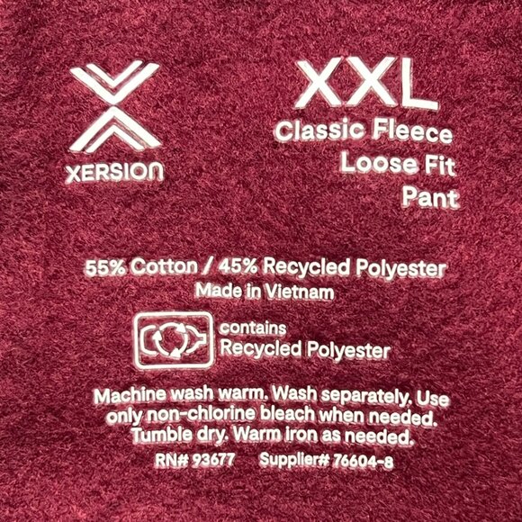 Xersion Women's Classic Fleece Loose Fit Burgundy Pants Size XXL Drawstring NWT - Picture 6 of 10
